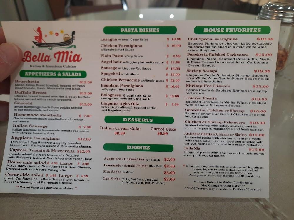 Bella Mia Menu image 2